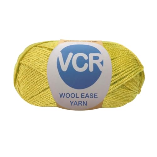 Image of VCR Mellow Yellow Wool Ease Yarn, 100 Grams Hank, 260 Meters Length, 100% Wool Ball for Crochet and Knitting, Suitable for Mufflers, Scarves & cowls Pack of 1