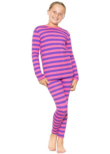 Image of STRETCH IS COMFORT Girls 2 Piece Hoodie Short Sleeve Long Sleeve Crew Neck Top and Leggings Set Kids Thermals Underwear Set
