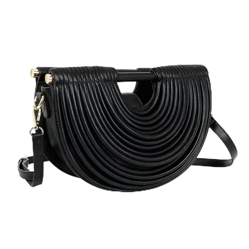 Sac de soirée en demi-lune doré métallique femme sac à main de fête