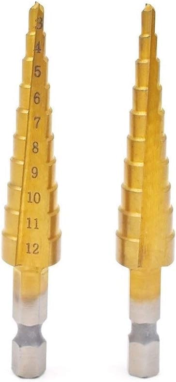 Taladro de metal， Brocas escalonadas de acero HSS y titanio, herramientas de corte cónico escalonado for acero, carpintería, metal, perforación de 3-12, 4-12/20/32 mm(4 20mm)