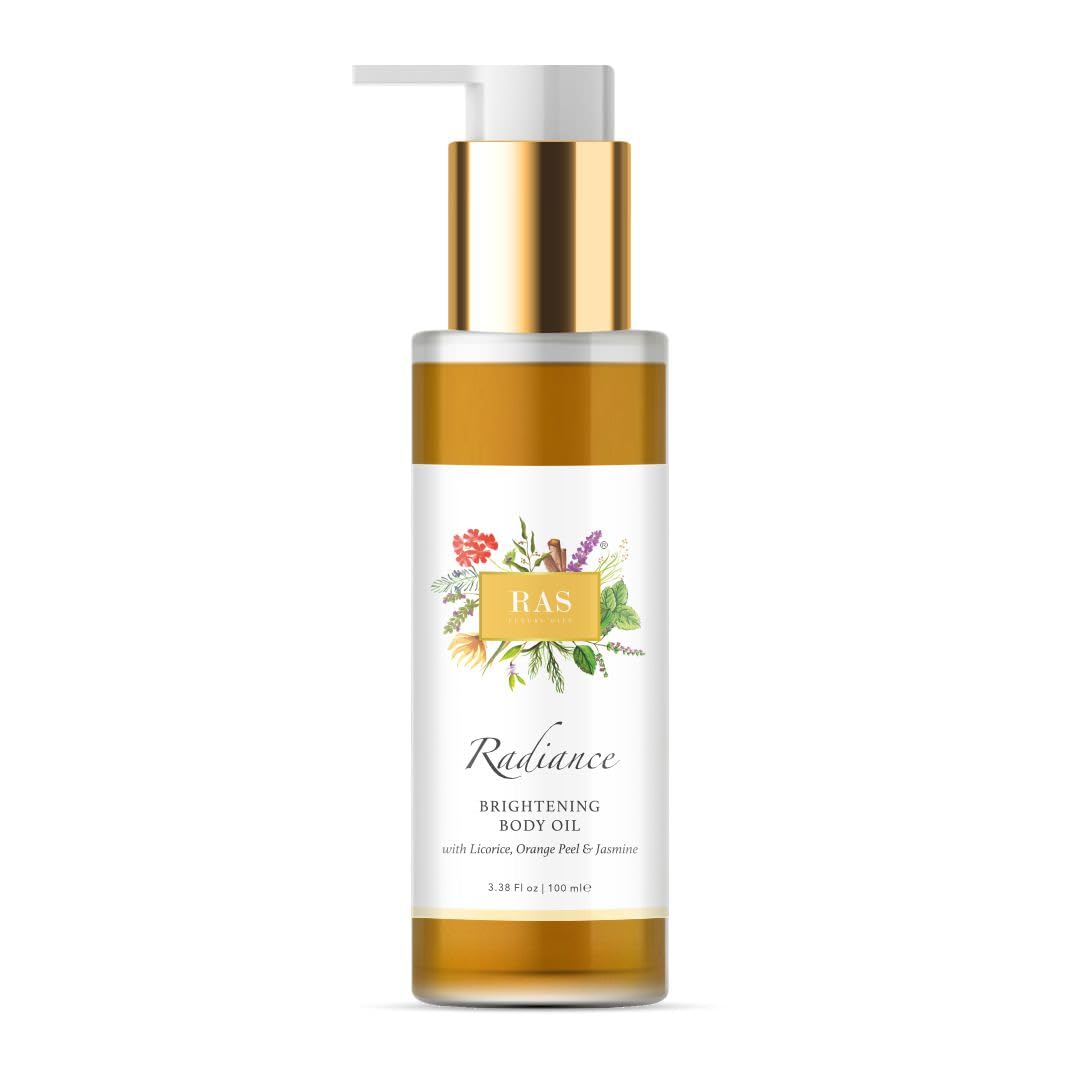 Ras Luxury Oils Radiance Brightening Body Oil with Orange Peel & Jasmine | Fast Absorbing, Non-Greasy & Lightweight | After Bath Massage Oil for Healthy Radiant Skin, 100ml-picture-21