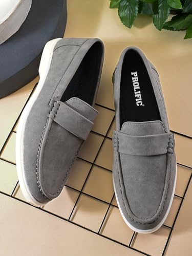 Image of Prolific Men's Slip-On Super Cushioned Loafer Shoes|Stylish & Comfortable with Soft Cushioned Insole