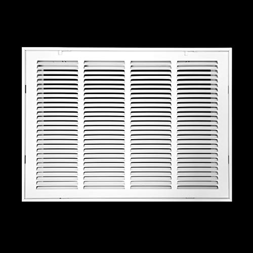Image of Fits 20x14 Duct Opening | Steel Return Air Filter Grille by Handua [Removable Door] for 1-inch Filters | Vent Cover Grill | White | HVAC Cold Air Intake Grille | Out Dim: 22 5 /8 inchW X 16 5 /8 inchH
