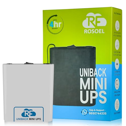 Image of Uniback Mini UPS for 12V WiFi Router Broadband Modem | Backup Upto 4 Hours | WiFi UPS Power Backup During Power Cuts | UPS Broadband Modem | Current Surge & Deep Discharge Protection | White