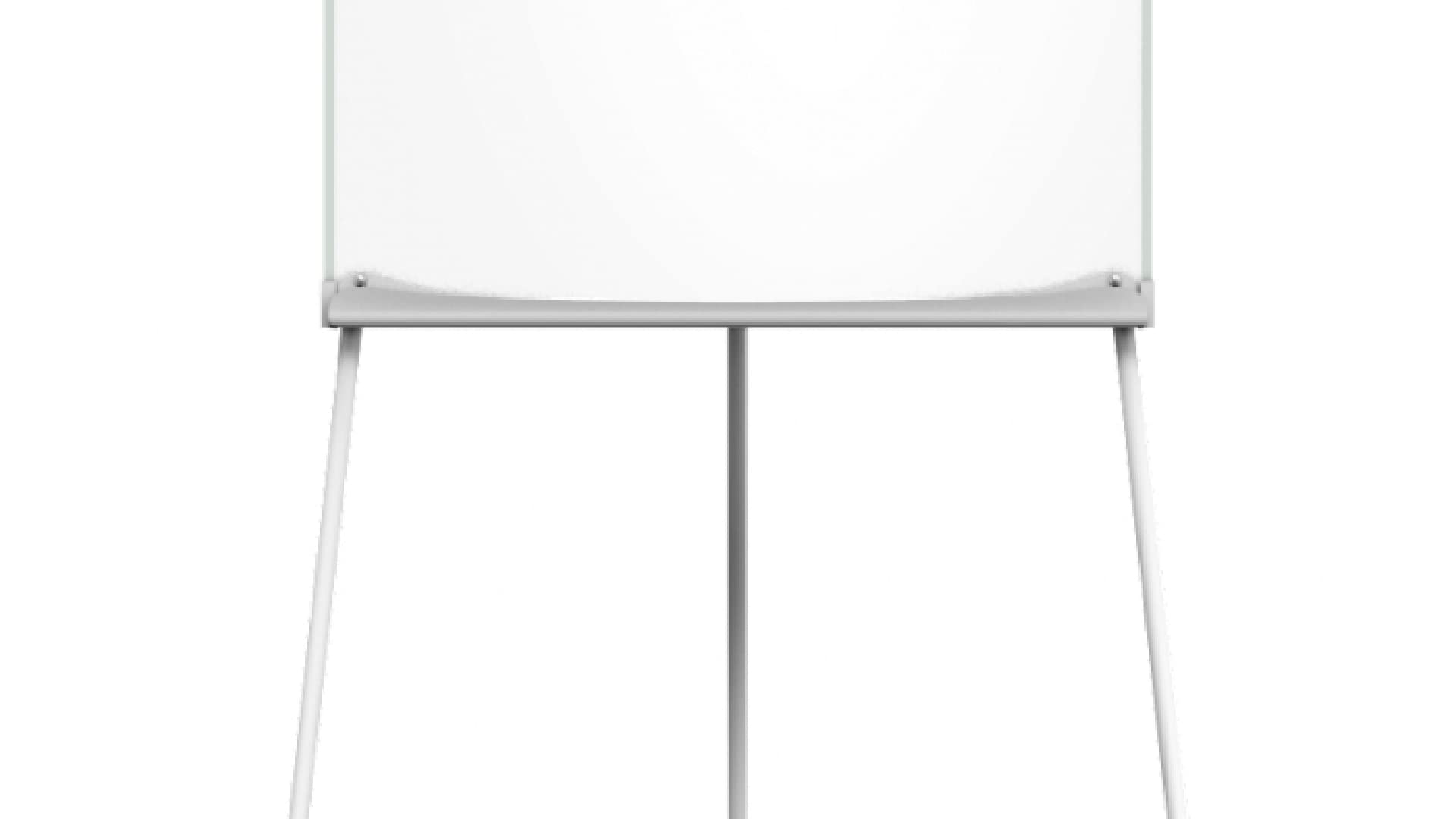 ALLboards Chevalet de Conférence 100x70cm avec Bras Latéraux sur Trépied, Hauteur Réglable, Tableau Blanc Magnétique Effaçable à Sec