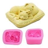 Fangfang TRUSTTWO Non-Stick-Silikon-Katzenform 3D Silikon Seifenform 3D DIY. Kunsthandwerkskunst-Silikonform kompatibel mit Seife Herstellung von Handwerksform DIY. Handgefertigt