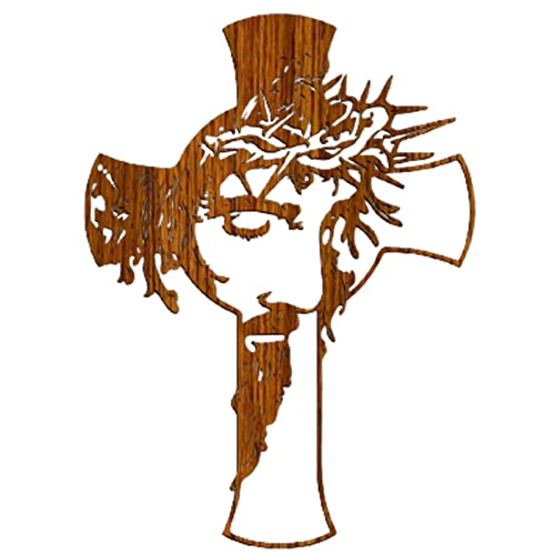 Christliches Holz-Wandkreuz, an der Wand befestigtes Kunsthandwerk, zum Aufhängen, Jesus-Kreuz, Kruzifix, christliche Wandskulptur, Hakenloch-Design, religiöse durchbrochene Schnitzerei Wanddekoration Cover