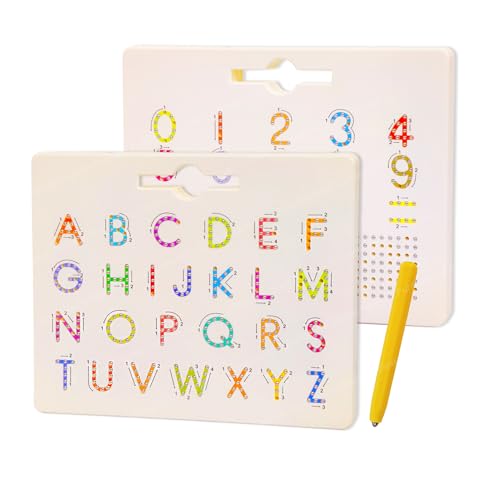 Image of FunBlast Magnetic Beads Doodle Board with Stylus for Kids - Mag Pad for Kids, Alphabet and Number Magnetic Tracing Board, Sketch Pad for Kid