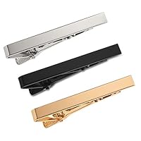 Algopix Similar Product 14 - 3 Pc Mens Tie Bar Pinch Clip Set for