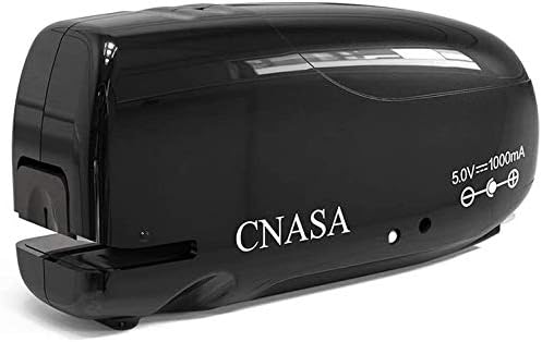 Electric Stapler CNASA Mini Battery Stapler Automatic Rechargeable Build-in Staple Remover for Office School Home (Black)