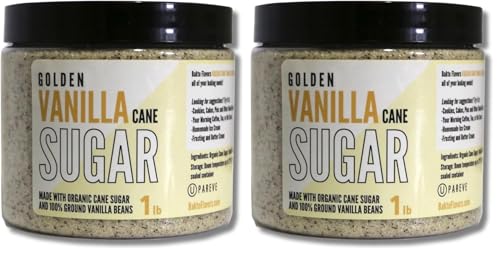 Bakto Flavors Golden Vanilla Cane Sugar, 1-pound Jar (Pack of 2)
