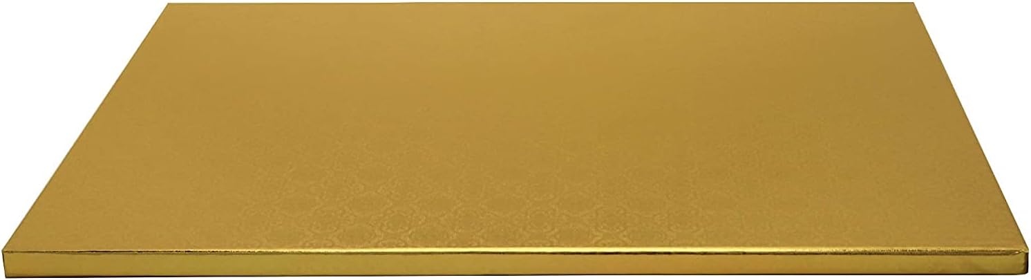 O'CREME Gold Rectangular Cake Pastry Drum Board 1/2 Inch Thick, Full-Sheet Size (17-5/8 Inch x 25-1/2 Inch) - Pack of 5