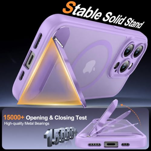 AMILIFECASES Magnetic Compatible with iPhone 15 Pro Case, [Built-in Kickstand][Full Camera Protection][Compatible with MagSafe][Anti-Fingerprint] Shockproof Phone Case for iPhone 15 Pro 6.1",Lavender by AMILIFECASES - Used condition - Image 3
