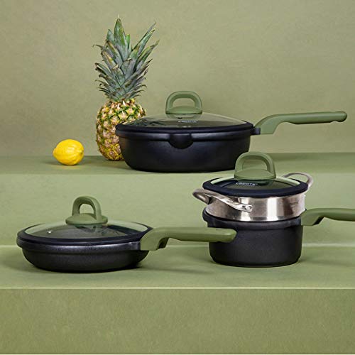Cookware Creative - Juego de ollas de aleación de aluminio antiadherente sin humo de cocina, tecnología de fondo compuesto grueso, fácil de limpiar (color: estilo 2)