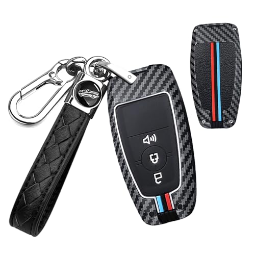 Coque de clé pour Ford Edge et Mustang en silicone tressé à 3 boutons