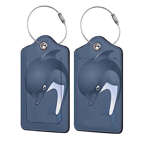 Étiquettes de bagage en cuir PU Baby Dolphin pour ne plus perdre vos valises familiales
