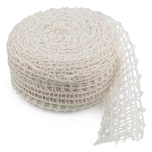 TSUOUKL Malla para Carne en Rollo 3M (18 Agujeros), Red Elástica para Carne Rellena y Jamón, Malla de Cocina para Asar, Ahumar y Colgar, Accesorios de Carnicería