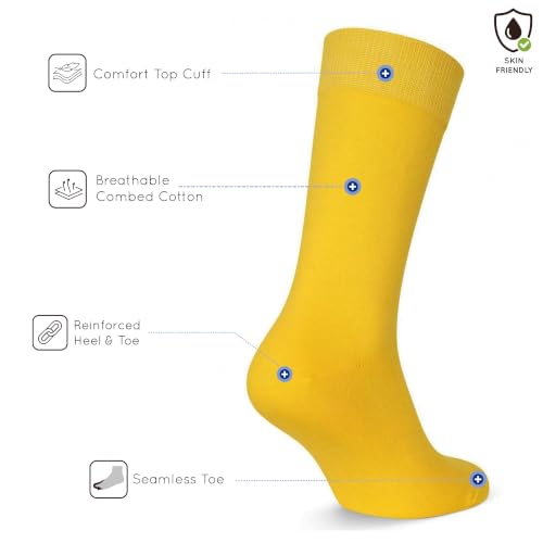 Image of Mysocks Unisex Extra Fine Combed Cotton Crew Socks |5 Pairs Set | Seamless Toe | Make Your Steps Enjoyable