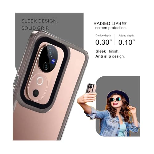 Image of A rtistque Ultra Stylish Back Cover Case for Vivo V40 5G / V40 Pro 5G / T3 Ultra 5G | Premium Shockproof TPU | Protective Design | Vivo V40 5G / V40 Pro 5G / T3 Ultra 5G Cover - Black