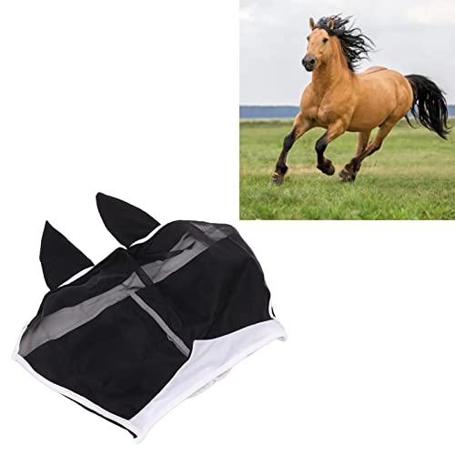 Máscara de Mosca de Cavalo Com Orelhas, Máscara de Cavalo Respirável e Macia, Máscara de Malha de Ma
