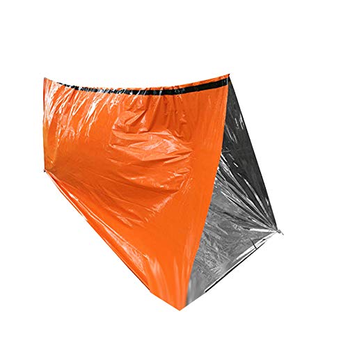 Lot de 2 abris d'urgence imperméables et chauds pour dormir en plein air, premiers secours, équipement de camping, isolation et sauvetage SOS