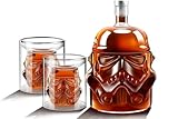 Stormtrooper Creative Whiskey Decanter Set Bottle with 2 Wine Glasses 150ml for liquor, Bourbon, Scotch, Vodka, Father's Day Gift for Men Women, Star Set Wars