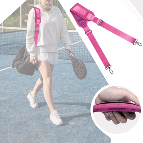 Image of 59 Inch Shoulder Straps, Soft with Ultra-Thick Fixed Shoulder Pad, Two Way Independently Adjustable Buckle Replacement Straps for Laptop Bag Messenger Bag Tool Bag Luggage,Rose Red