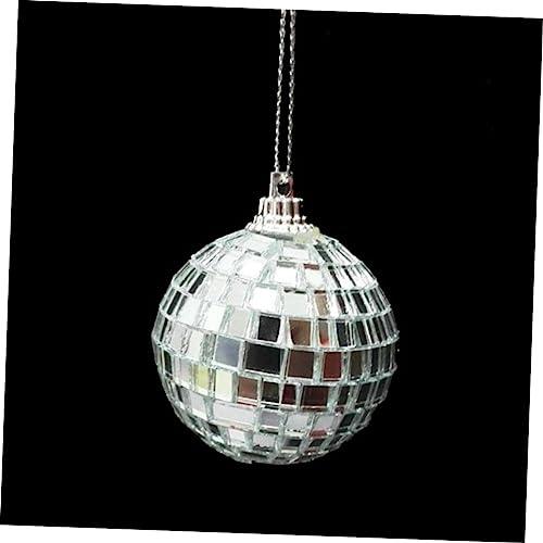 Bola espejada plateada de 1 pieza VALICLUD para fiestas, bodas y festivales de baile, decoración reflectante colgante para discotecas, bares y árboles de Navidad miniatura 3