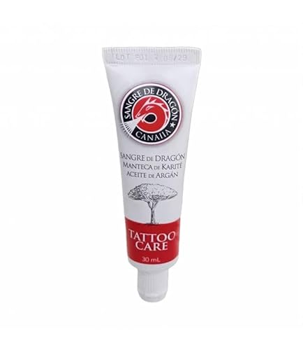 Canaiia Crema Cicatrizante Vegana para Tatuajes 30ml con Sangre de Dragón Manteca de Karité y Aceite de Argán Hidratación Intensa Regeneración Piel Colores Vivos