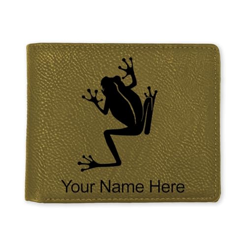 LaserGram Faux Leather Bi-Fold Wallet, Tree Frog, Personalized Engraving Included (Camo Green)