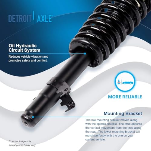 Image of Detroit Axle - Front Struts Kit for 2003-2008 Mazda 6, 2 Struts and Coil Spring Assembly 2 Sway Bars 4 Inner Outer Tie Rods 2004 2005 2006 2007 Replacement Suspension Kit