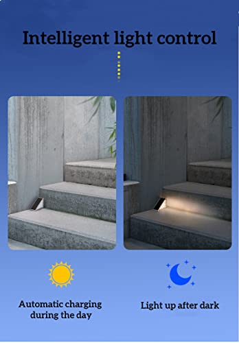 Zongxff Led Solar Stair Light, Outdoor Step Light, Solar Step Light Outdoor Waterproof, Wiring-Free, Automatic On/Off, Warm White 2-Piece Light All Night For Garden Driveway #TOP4
