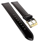 junghans meister classic automatik Schließe-gelbgoldfarben Junghans Meister Automatic 20mm  Ersatzband aus Pferdeleder in schwarz  027/7112 0277312 027/5201