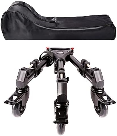 COMAN Professional Tripod Dolly - Heavy Duty with Adjustable Leg Mount with 3-inch Wheel and Carrying Case Compatible with Most Tripods Perfect for Cameras Camcorder and Lighting Equipment