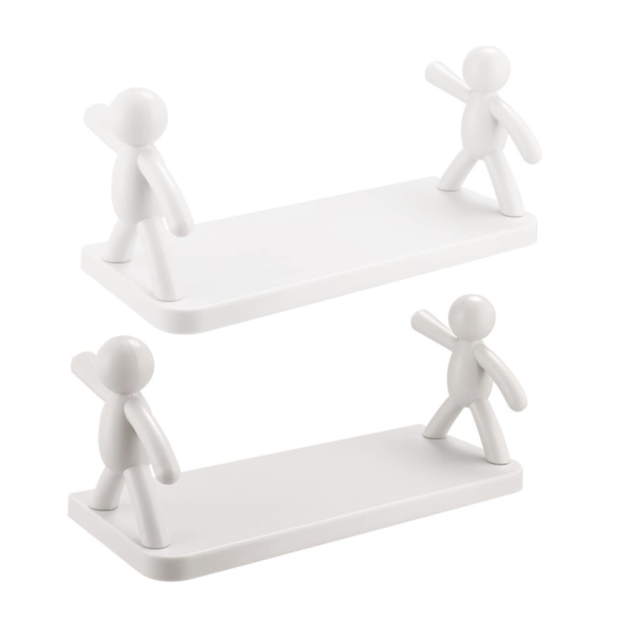 Levemolo 2pcs Wall Storage Rack Punch Hanging Shelf for Bathroom Kitchen Simple Design Material Space Saving for Organizing Towels Essentials