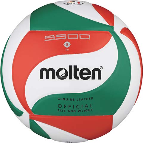 Molten Top Wettspielball-V5M5500-DE weiß/grün/rot 5