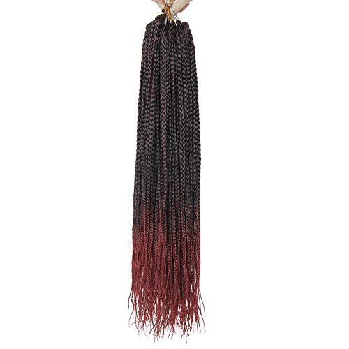 6 Packs Box Braids Crochet Hair Crochet Box Braids Kanekalon Synthetic Hair Crotchet Box Braids Hair 22 Inch (1B/BUG)