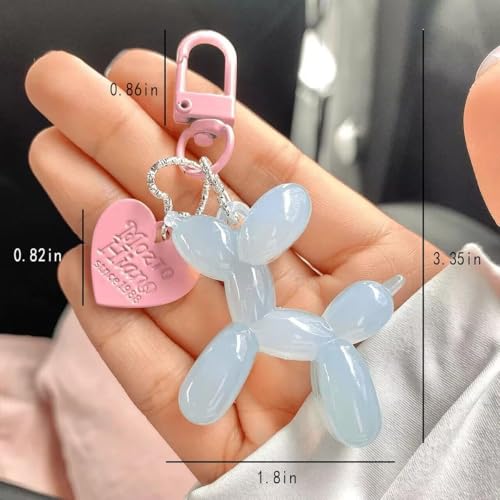 ZYJBD Jelly Ballon Hund Schlüsselanhänger,cute keychain,ktierschlüsselanhänger der karikatur,Schlüsselanhänger Zubehör für Autoschlüssel,Taschen und Rucksäcke(2 Farben) (Blau)