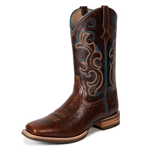 Women Western Boots Hand Painted, Square Toe, Full Grain Cowhide, 4-Layer Composite Sole(PLT203601) - Main Image