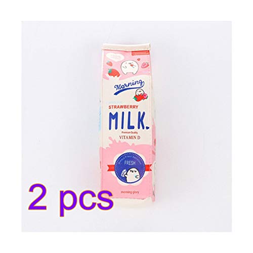 Preisvergleich Produktbild Chakil Süßes Etui federmäppchen mäppchen school supplies drawihi kreativem Milchkarton-Design,Ideal geeignet mädchen,junge,kinder,mit Reißverschluss 22 * 5 * 6 cm,Pink