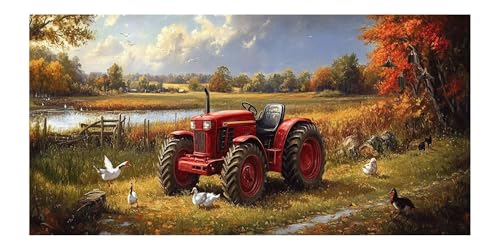 Diamond Painting Paysage de Tracteur Kit Complet 5D Débutant 50x150cm M-Y890 - 2