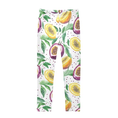 Wusikd Watercolor Passion Girls' Leggings Toddler Doodles Fruit Kids Yoga Pants Dance Active Tights 4T