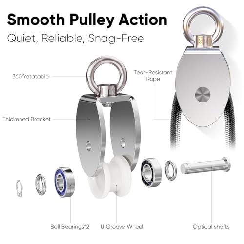 Image of FitBeast Shoulder Pulley for Physical Therapy - Over the Door Pulley for Shoulder Rehab, Shoulder Pulley for Rotator Cuff Recovery and Frozen Shoulder - Durable Nylon Rope and Foam Handles (Black)