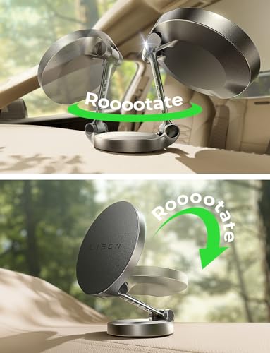 LISEN for iPhone 16 Magsafe Car Mount Charger 15W, [360° Rotation] Ultra Magnetic Car Phone Charger Mag Safe Car Charger, for Dashboard Wireless Car Charger for iPhone 15 14 13 12 Pro Max Plus, Silver