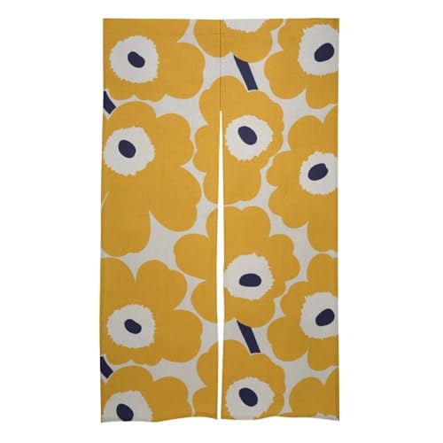 美しい花々 のれん ラブリー 和風 間仕切り シェードカーテン 壁飾り 喫茶店 出入り口用 遮光 遮熱 遮像 冷気遮断 飾り付け 洗濯可 四季兼用 幅86cm 丈143cm