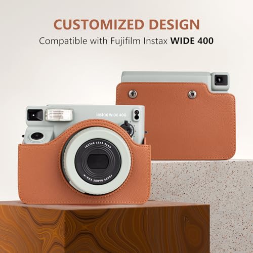 Funda protectora de cuero PU para cámara Fuji WIDE 400 miniatura 2