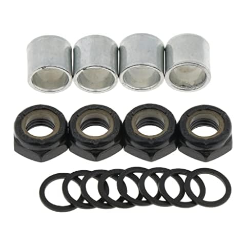 CUTICATE Skateboard Longboard Truck Kit Achsgeschwindigkeit Unterlegscheiben Muttern Spacer - Schwarz Cover