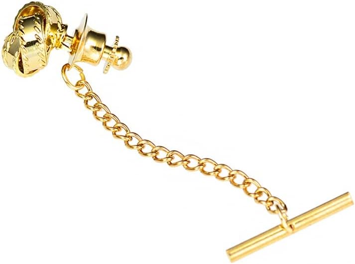 Button Tie Clip Fringe Chain Collar Pin Metal Fastening Wedding Dress Brooch Decoration