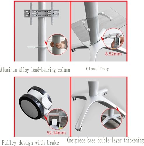 Soporte móvil para TV con ruedas para pantalla 32-65 pulgadas miniatura 4