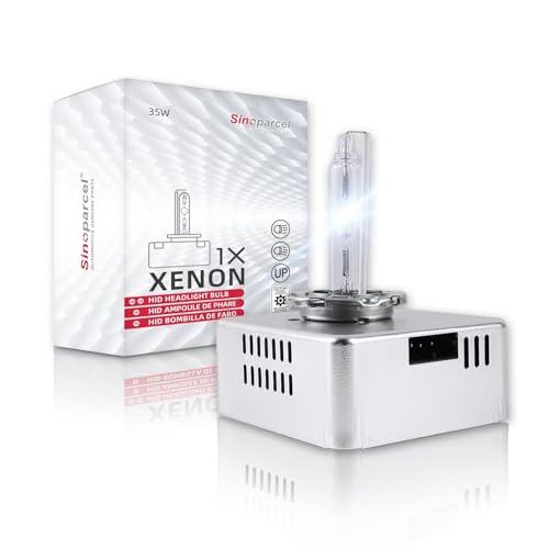 Sinoparcel Ampoule Xénon D5S 6000K, Lampe Phare HID au Remplacer pour Voiture, 35W DC 12V, Lot de 1